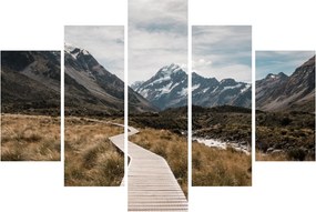 Obraz - Chodník v údolí hory Mt. Cook (150x105 cm)