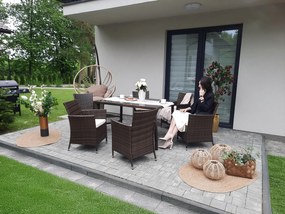 CH 7-dielna súprava ratanového nábytku - hnedá