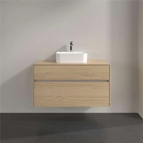 VILLEROY &amp; BOCH Collaro závesná skrinka pod umývadlo na dosku (umývadlo v strede), 2 zásuvky, 1000 x 500 x 548 mm, Nordic Oak, C09400VJ