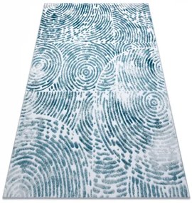 Moderný MEFE koberec 8725 vzor odtlačok prstu - Štrukturálny, dve vrstvy rúna krém / modrý Veľkosť: 140x190 cm