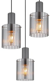 Globo 15904-3HR - Luster na lanku TULIVAR 3xE27/40W/230V pr. 48 cm šedá