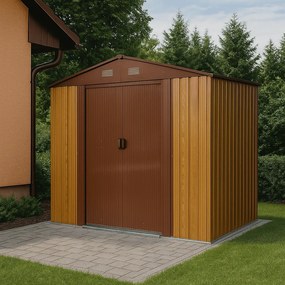 Záhradný domček BestBerg ZDB-4D / 4,1 m² / 236 x 174 x 206 cm / červené drevo / hnedá
