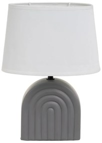 Bielo-sivá keramická stolová lampa s textilným tienidlom (výška 31 cm) – Casa Selección