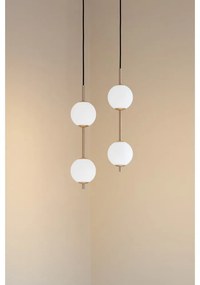 Kovové LED závesné svietidlo so skleneným tienidlom v mosadznej farbe ø 12 cm Audrey – UMAGE