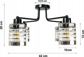 BERGE Závesná lampa DRON 4xE27 - SKLENENÁ KOCKA