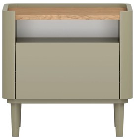 Nočný stolík Elivo 50 cm so zásuvkou na nožičkách - eukalyptus / dub baltic dune