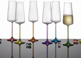 Crystalex poháre na šampanské Rainbow Fresh 210 ml 6KS