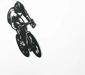drevko Drevená nálepka na stenu Cyklista Rozmer obrazu: 44,5 x 26,5 cm, Farba dekorácie: Čierna
