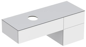 GEBERIT VariForm závesná skrinka pod umývadlo na dosku, 3 zásuvky, 1350 x 510 x 550 mm, lesklá biela/matná biela, 501.189.00.1
