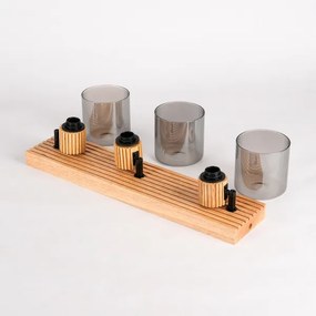 Brilagi - Bodové svietidlo HYGGE 3xE14/15W/230V kaučukovník/dymové