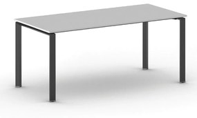 Rokovací stôl PRIMO INFINITY s čiernou podnožou 1800 x 900 x 750 mm, sivá