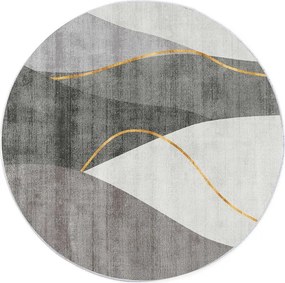 Protišmykový koberec NOVO sivý kruh