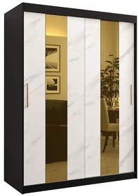 Skriňa Platinum Pole 150 čierna marmur/biely