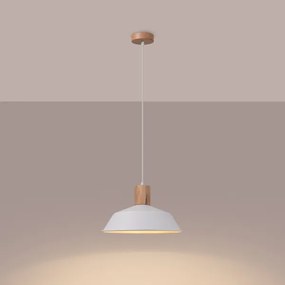 Sollux SL.1321 - Luster na lanku FANO 1xE27/15W/230V pr. 34 cm biela