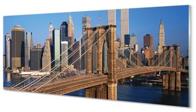 Obraz na akrylátovom skle Bridge mrakodrapy river 120x60 cm