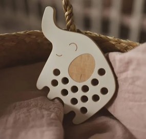 Montessori drevená prepletacia hračka - sloník