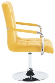 LuxuryForm DESIGN Stolička VERONA VELUR na striebornom tanieri - žltá
