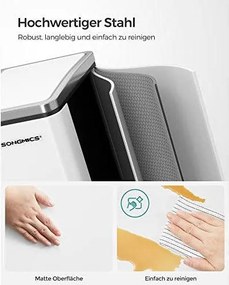 Odpadkový kôš s 2 priehradkami, 2x15 L, vzduchotesný, biely