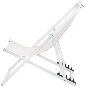 Skladacia plážová stolička biela LOCRI Beliani