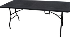 Autronic Záhradný stôl, kov, plast, čierna, AZ-K1003 BK