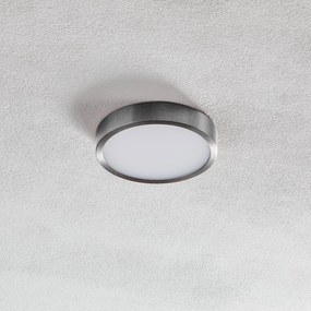 Stropné LED svetlo Bully, niklová matná, Ø 14 cm