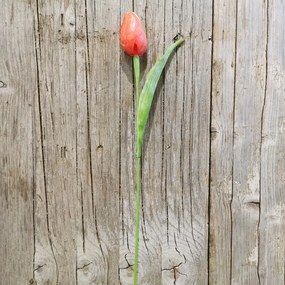 tulipán oranžový jemne bielený 42CM cena za 1ks