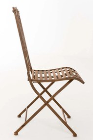 Kovová skladacia stolička Sibell - Hnedá antik