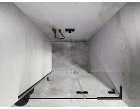 Mexen, Mexen Lunar L pravé otočné sprchové dvere 110 cm, transparentné, pištoľový kov - 834L-110-000-95-00-P