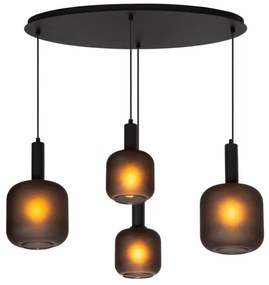 Lucide 45405/04/30 - Luster na lanku ELOISE 4xE27/40W/230V čierna