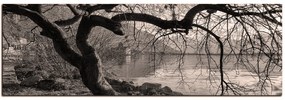 Obraz na plátne - Jeseň pri jazere - panoráma 5198QA (105x35 cm)