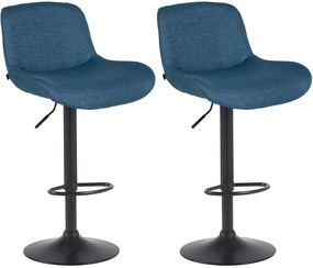 Design-Shop 2x Barová stoličkaSolon - látka, čierny rám - modrá