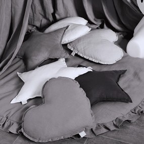 Ľanový vankúš hviezda biely 50 cm