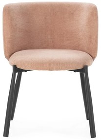 Broskyňové čalúnené jedálenské kreslá v súprave 2 ks Ginny – MOME