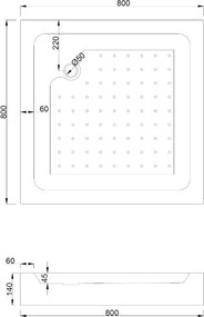 Mexen Rio štvorcový sprchový kút 80 x 80 cm, priehľadný, chróm + sprchová vanička , biela - 860-080-080-01-00-4510