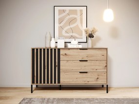Komoda Tallin 138 (dub artisan + antracit). Akcia -20%. Vlastná spoľahlivá doprava až k Vám domov. 1071400