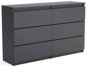 Veľká komoda 6 zásuviek ARIE šírka 120cm Antracit