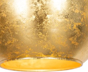 Dizajnové závesné svietidlo čierne so zlatým sklom - Bert