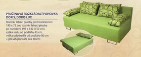 Pohovka Doris, čierna / vankúšov so vzorom (č.41 / 185)