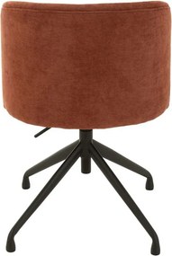 Vínová zamatová jedálenská točiaca stolička Chair Turn Burgundy - 56*48*77cm