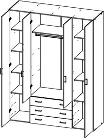 Šatníková skriňa Sidal IV biela