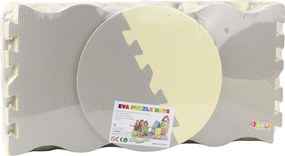 LEAN Toys Mäkké puzzle vzdelávacie podložky Ohrádka Pena EVA Béžová Sivá 25 el.