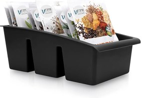 VILDE Organizér na korenie vo vrecúškach, VILDE, čierny, 25 x 15 x 9 cm