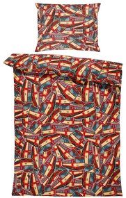 Obliečky 810 červená pattern (Rozmer: 1x140/220 + 1x90/70)