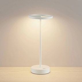 Lucande Halona stolná LED lampa, USB, biela