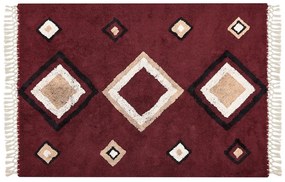 Bavlnený koberec 160 x 230 cm červená SIIRT Beliani