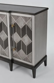 Komoda Stilig ST504 152 cm z masívu sivá/zlatá