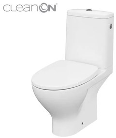 Cersanit Moduo - WC Kombi zadný odpad 3/5 CLEAN ON+WC sedátko duroplast SLIM, Biela, K116-024