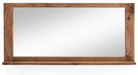 furniture-nabytek.cz - Masívne kúpeľňové zrkadlo Auckland z akácie, lakované, hnedé – 140×65 cm