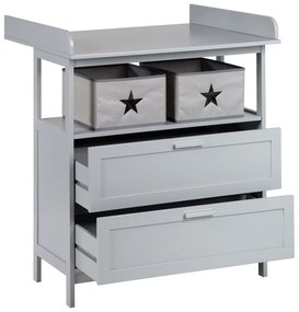 Sivá detská komoda s prebaľovacím pultom 87x100x75 cm Hamburg – Roba