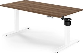 Elektrický stôl s nastaviteľnou výškou ergonomický biely/orech,1400x700 mm: ARIA
